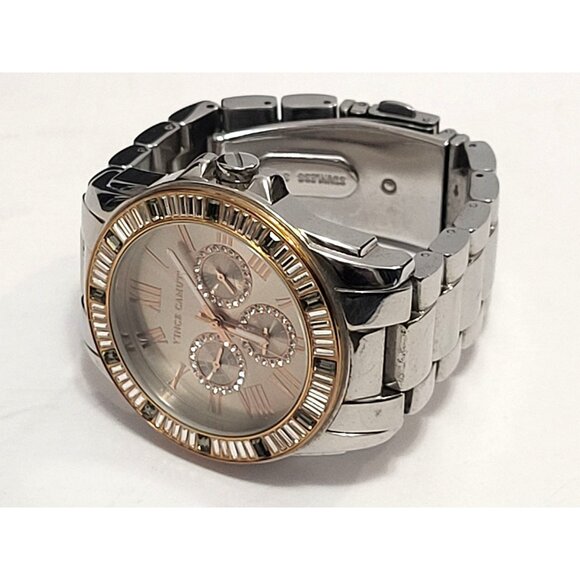 Vince Camuto Swarovski Crystal Bracelet Watch Silver-Tone Women’s Multi-Function - Picture 5 of 14